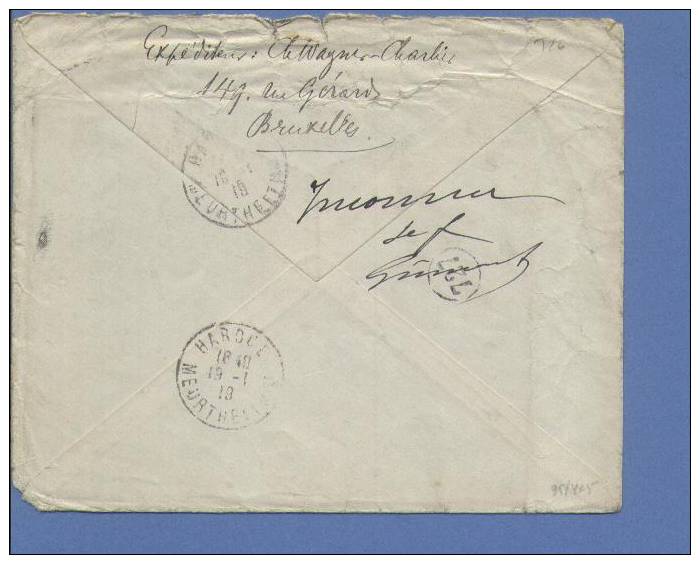 Brief Verzonden Van BRUSSEL Op 9/1/19 Naar "France" Met Stempel RETOUR A L'ENVOYEUR - Covers & Documents