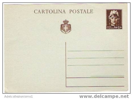 313)intero Postale Da 1,20 Lire Turrita Sù Verdino Nuovo - Marcophilie