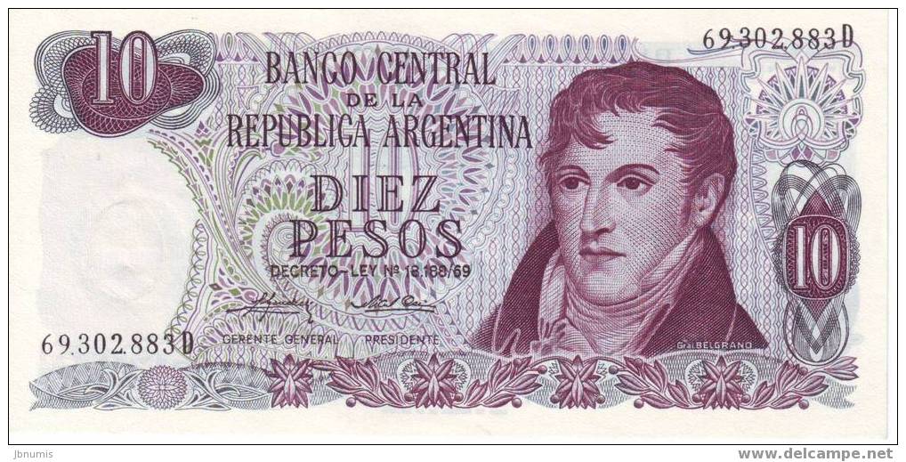 Argentine Argentina 10 Pesos UNC P295 - Argentine