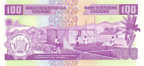 BURUNDI   100 Francs   Daté Du 01-08-2001    Pick 37    ****** BILLET  NEUF ****** - Burundi