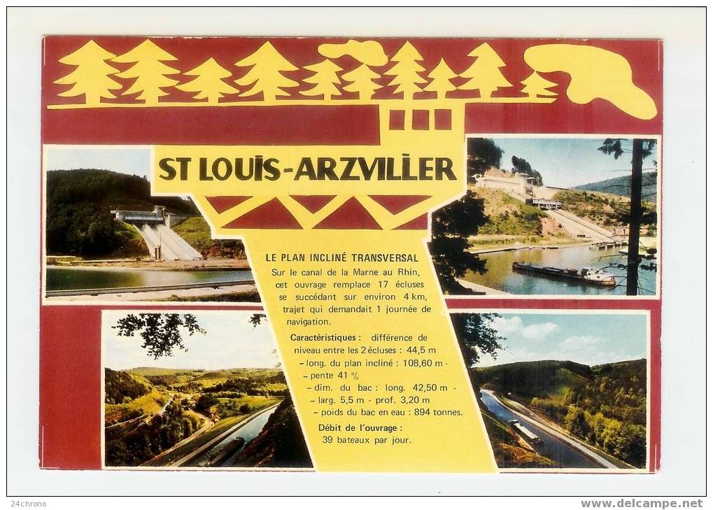 Saint Louis Arzviller: Plan Incliné Transversal, Peniche (07-1050) - Arzviller