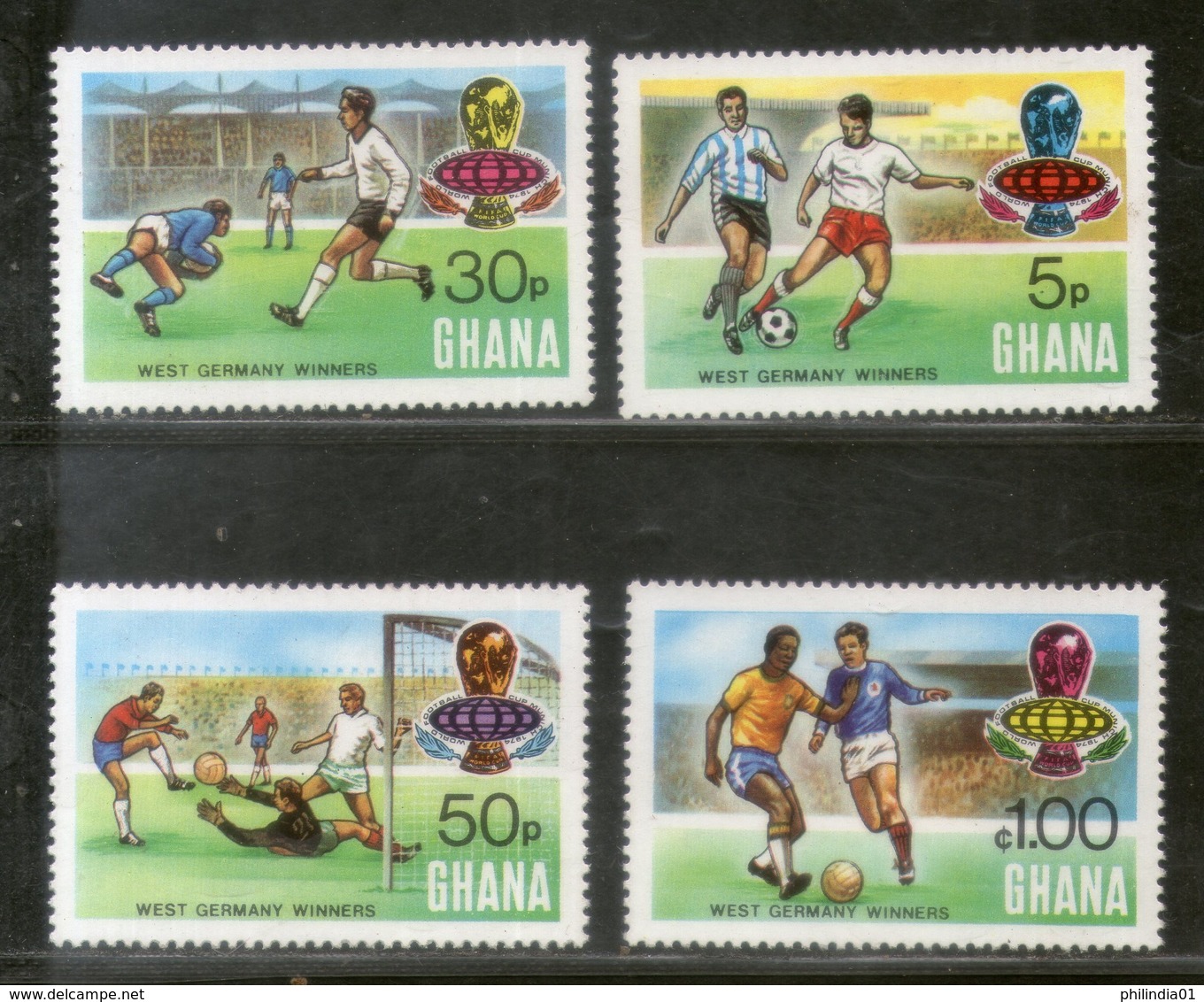 Ghana 1974 World Cup Football Players Trophy Sport Sc 525-28 MNH # 554 - 1974 – Westdeutschland