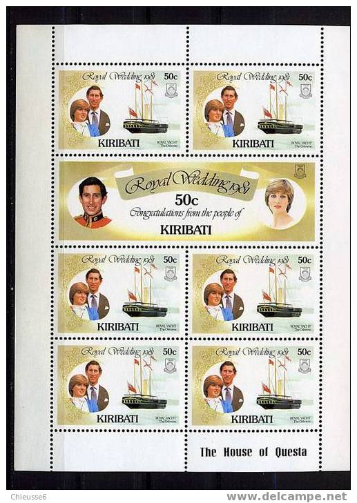 Kiribati ** N° 50 à 55  - Mariage Royal En Angleterre - Kiribati (1979-...)