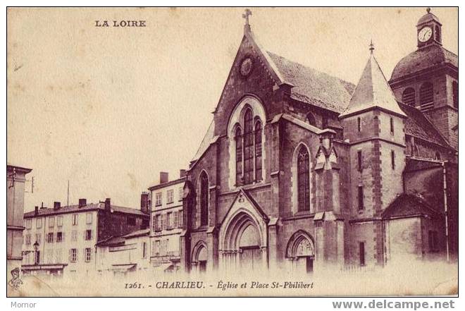 CHARLIEU Eglise Et Place St-Philibert - Charlieu