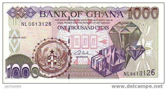 GHANA   1 000 Cedis  Daté Du 04-08-2003   Pick 32e     ***** BILLET  NEUF ***** - Ghana