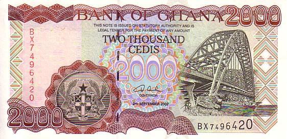 GHANA   2 000 Cedis   Daté Du 02-09-2002    Pick 33    *****BILLET  NEUF***** - Ghana