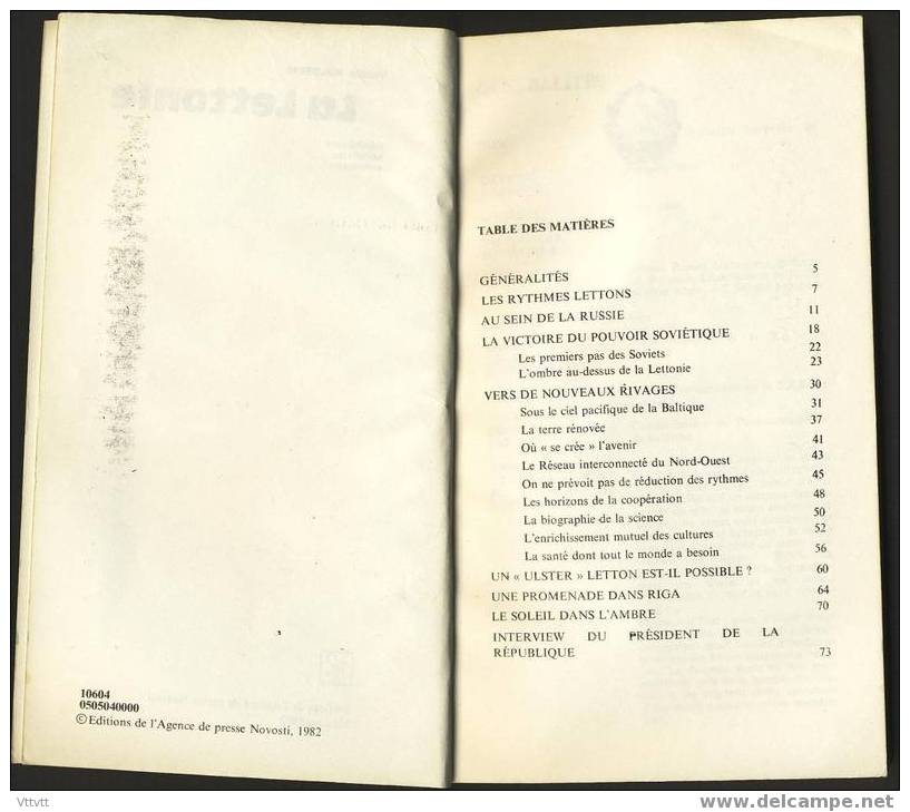 LA LETTONIE (Républiques Socialistes Soviétiques) Edit. De L'Agence De Presse Novosti, 1982. - Histoire