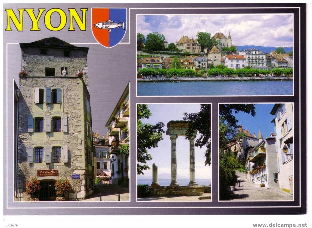 NYON -   4 Vues Et Blason   -   N° 17234 - Nyon