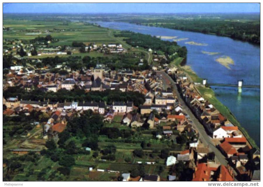 Cpsm Jargeau (45) Vue Générale Aérienne Sur La Ville Et La Loire . Ed Valoire - Jargeau