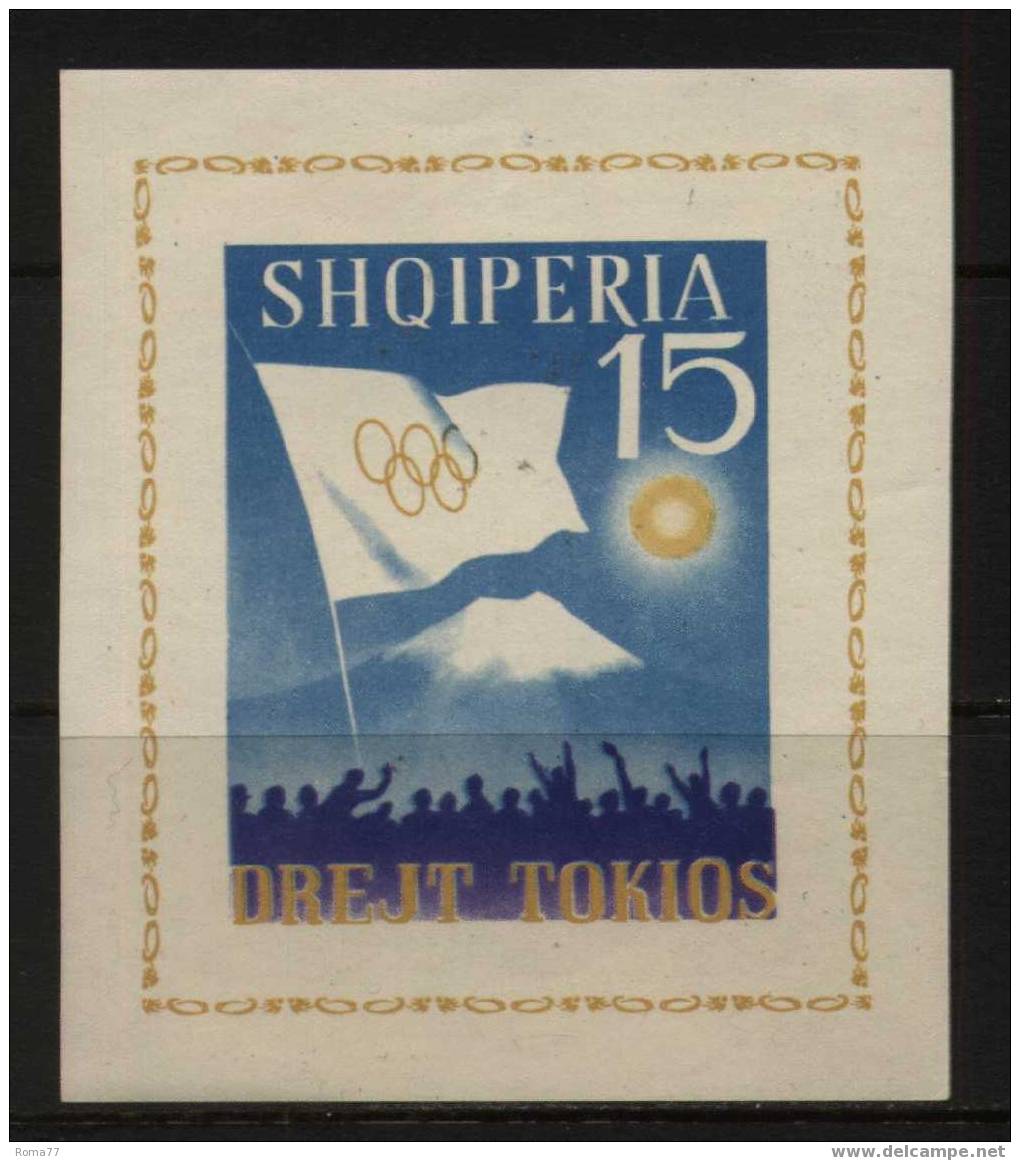 ES78 - ALBANIA ,  BF N. 6K Non Dentellato *** . Olimpiadi - Ete 1964: Tokyo