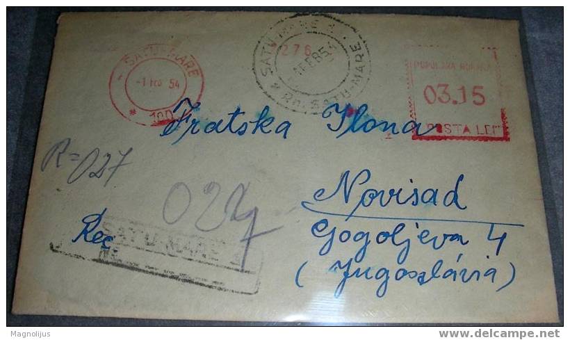 Romania,Letter,Postal Machine Stamp,Recomended,Cover - Machines à Affranchir (EMA)