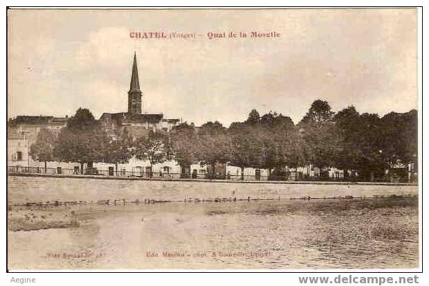 VOSGES -ref No 8822- Chatel - Quai De La Moselle   - Bon Etat - Chatel Sur Moselle