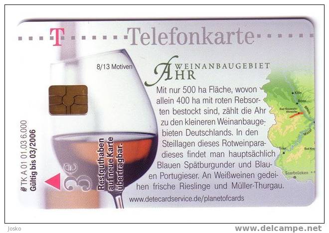 WINE ( Germany Rare Card ) - Vin - Wein - Vino * - Grape - Grapes - De Raisin - Wineyards - AHR - Lebensmittel