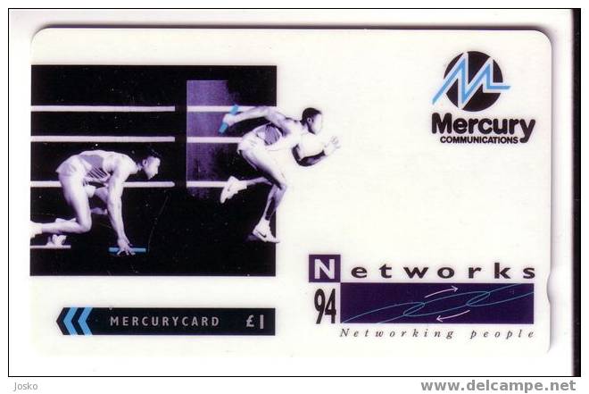 NETWORKS 1994.  ( Athletics - Athletisme - Athletik - Atletico - Atletismo - Atletica )  Mercurycard - Mercury Communications & Paytelco