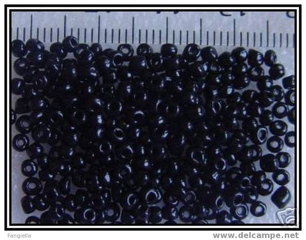 10g De Perles De Rocailles Indiennes Noir Brillant - Perles