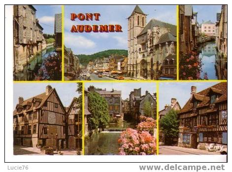 PONT AUDEMER - 6 Vues : Bords De La Risle, Eglise St Ouen, Rue De La République, Vieux Quartiers, Auberge Du Vieux Puits - Pont Audemer