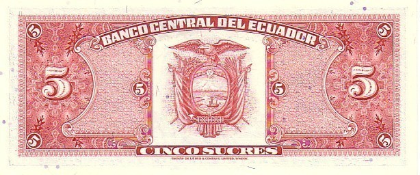 EQUATEUR    5 Sucres   Daté Du 22-11-1988    Pick 113d     ***** BILLET  NEUF ***** - Ecuador