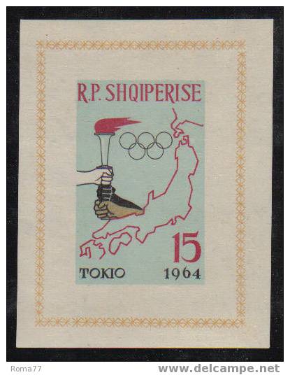 ES74 - ALBANIA 1963 : Olimpiadi Di Tokyo , BF N. 6H NON Dentellato  *** - Albania