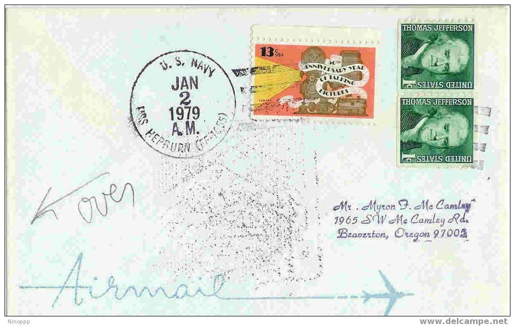 USA-1979 USS Hepburn  Airmail Cover - Sobres De Eventos