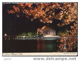 Jolie CP Etats Unis USA Washington Jefferson Mémorial At Night - CAD 23-04-1973 /  Tp Statue De La Liberté - Other & Unclassified