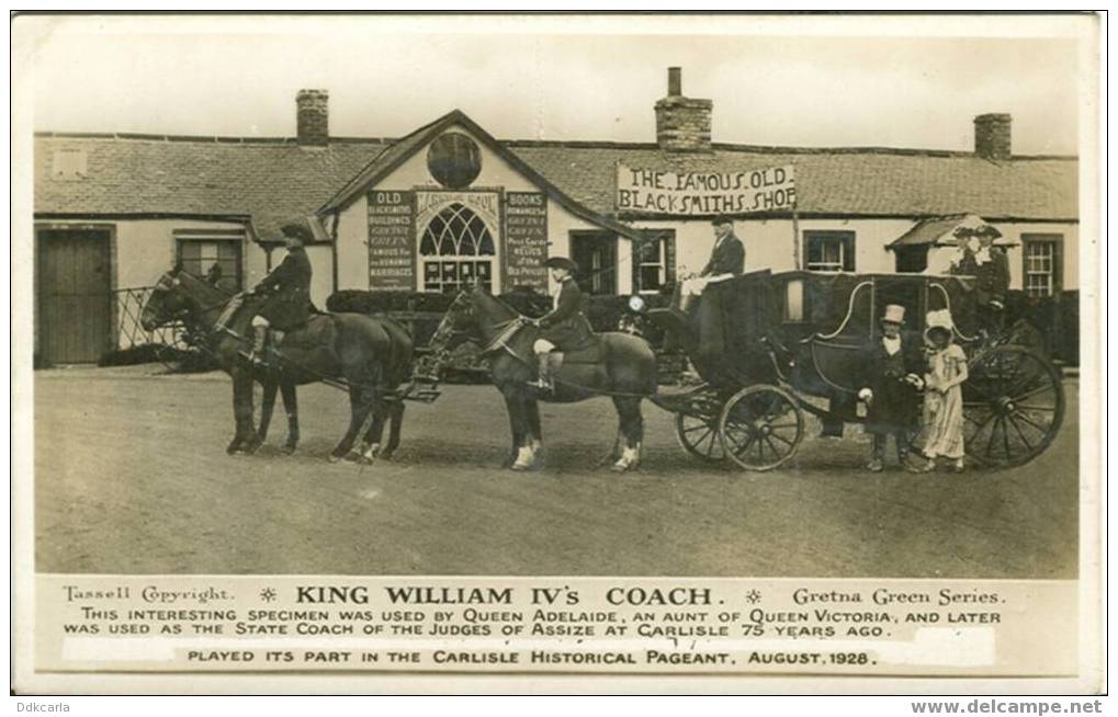 The Famous Old Black Smiths Shop - Gretna Green Series - King William IV's Coach - Dumfriesshire