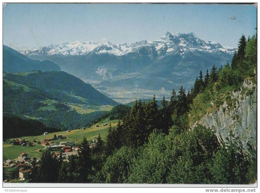 Leysin (1300 M.) Les Dents-du-Midi Et La Vallée Du Rhône - Leysin