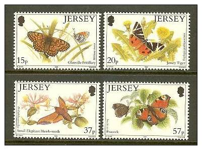 JERSEY 1991 MNH Stamp(s) Butterflies 549-552 #4314 - Butterflies