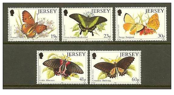 JERSEY 1995 MNH Stamp(s) Butterflies 712-716 #4333 - Butterflies