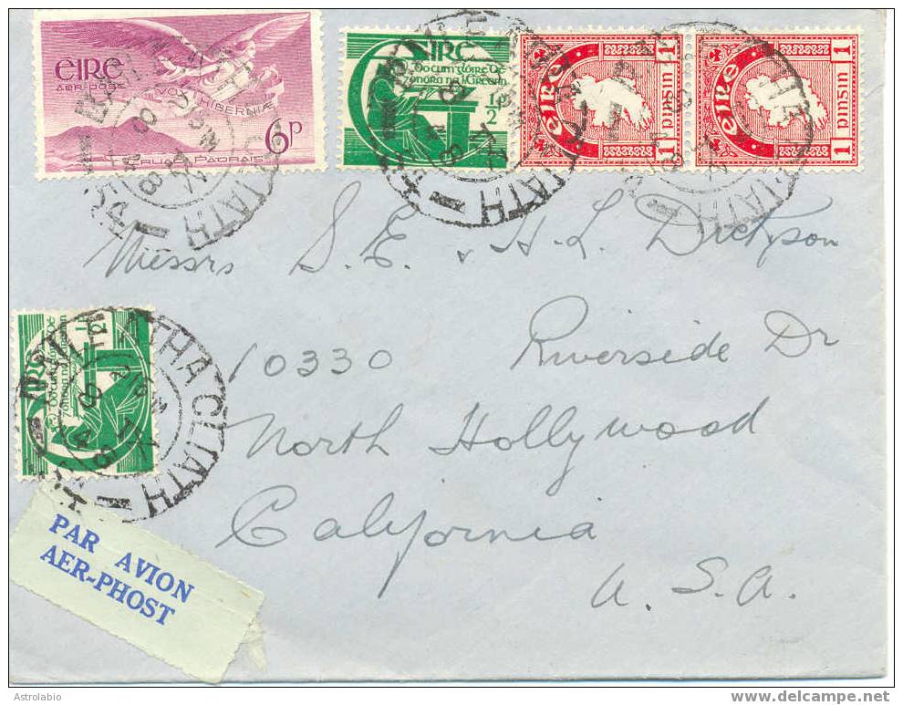 Ireland Postal History. Cover 1948 To USA - Cartas & Documentos