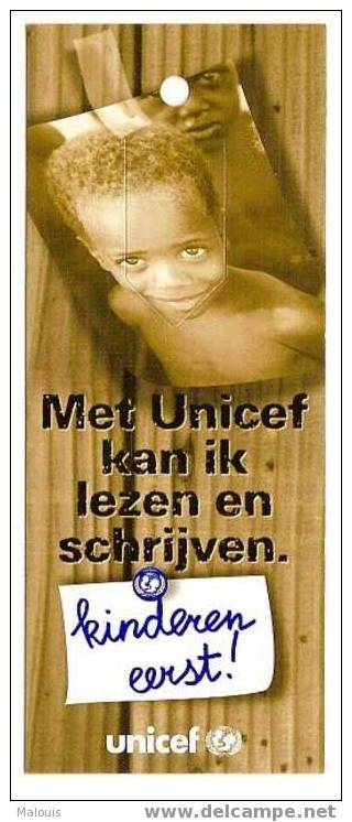 Bookmark (PagerClip), Advertisement, Reclame. Unicef. Kind, Child, Enfant. - Bladwijzers