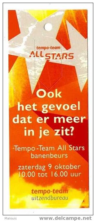 Bookmark (PagerClip), Advertisement, Reclame. Tempo Team. Sterren, Stars. - Marcapáginas