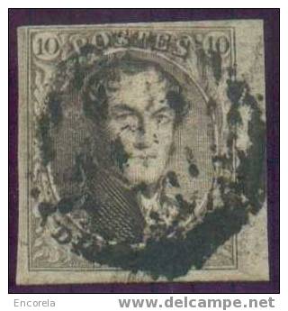 N°3 - Médaillon 10 Centimes Brun-gris, TB Margé Et Beau Bdf Droit, Obl. Distribution Apposée Fortement. - 2114 - 1849-1850 Medallions (3/5)