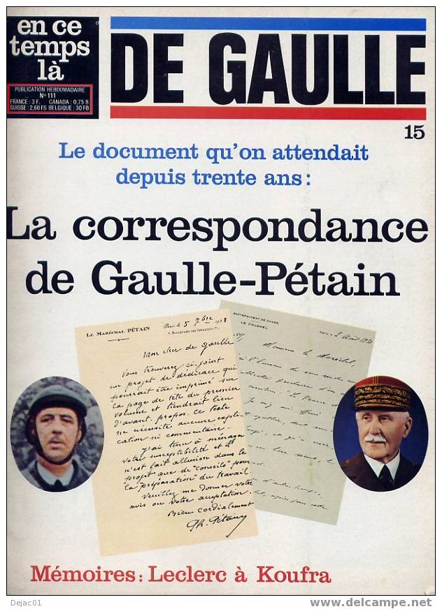 Collection En Ce Temps Là - De Gaulle N°15 - Storia