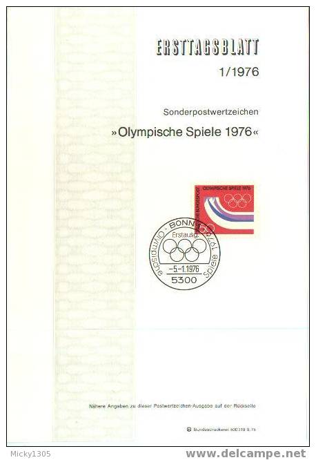 Germany - ETB 1/1976 (Z087)- - Inverno1976: Innsbruck