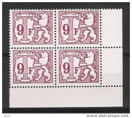 Belgie OCB TX81P (**) In Blok Van 4. - Timbres