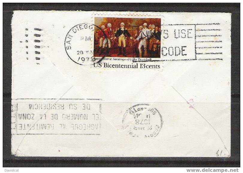 S344.-.U.S.A. / E.E.U.U. .- 1978 .- SMALL CIRCULATED COVER TO BOGOTA-COLOMBIA. - Cartas & Documentos