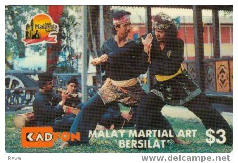 MALASIA  $3  MALAY MARTIAL ARTS  MLS-M-5b ?  REVERSE WITH SQUARE ON LEFT NOT LISTED CODE: 6MSTH MINT? READ DESCRIPTION ! - Maleisië