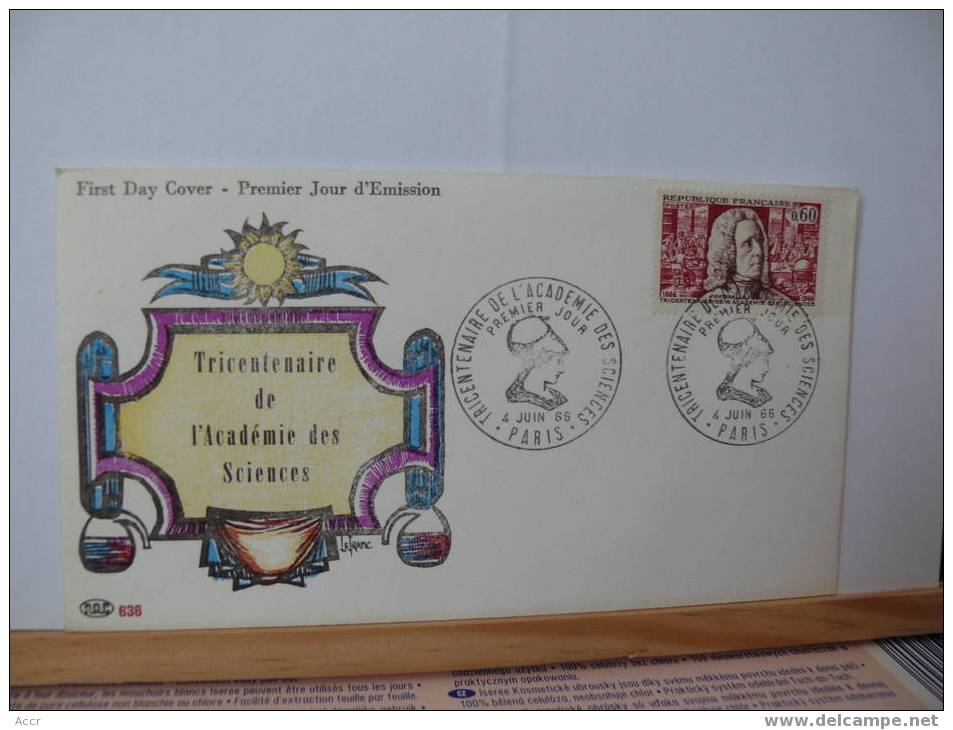 France FDC 1966 Académie Sciences _ Fontenelle - Física