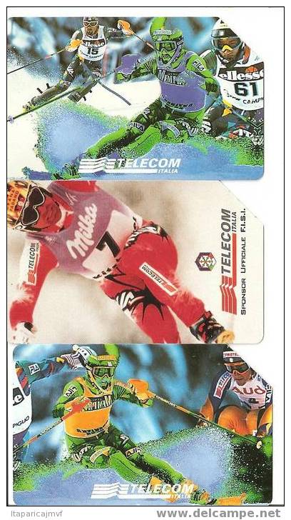 Lot De Trois Telecartes Sur Le Ski - Collections