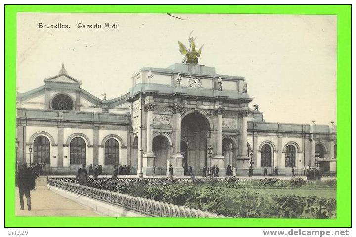 BRUXELLES, BELGIQUE - GARE DU MIDI - ANIMÉE - GRANDS MAGASINS DE LA BOURSE, ÉDITEURS - - Chemins De Fer, Gares