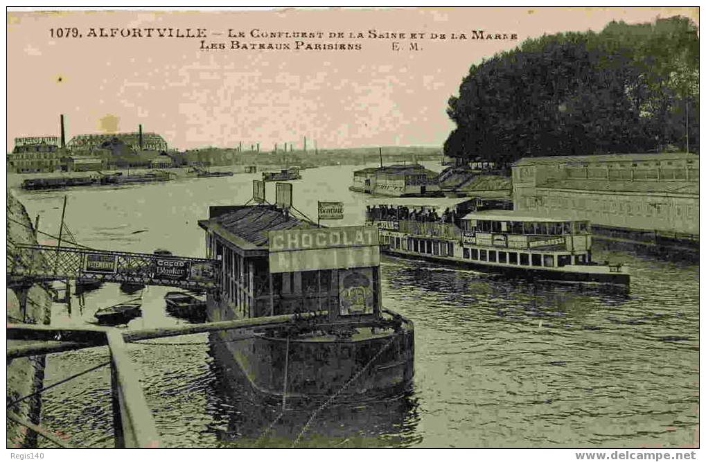 Alfortville- Le Confluent De La Seine Et De La Marne - Les Bateaux Parisiens-  1928 - Alfortville