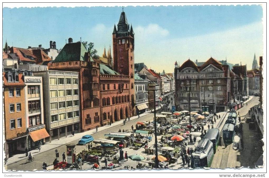 Suisse.Très Belle Cpsm Coul Dent.Basel.Le Marché. - Bâle