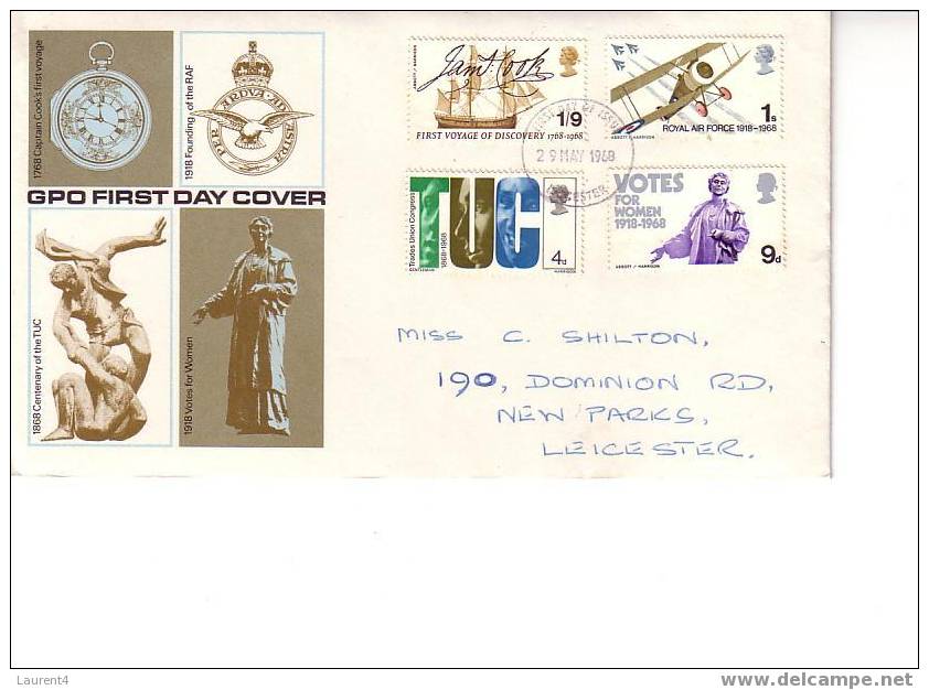 1 FDC GPO 1968 - 1 Envelope Premier Jour GPO 1968 - 1952-1971 Dezimalausgaben (Vorläufer)