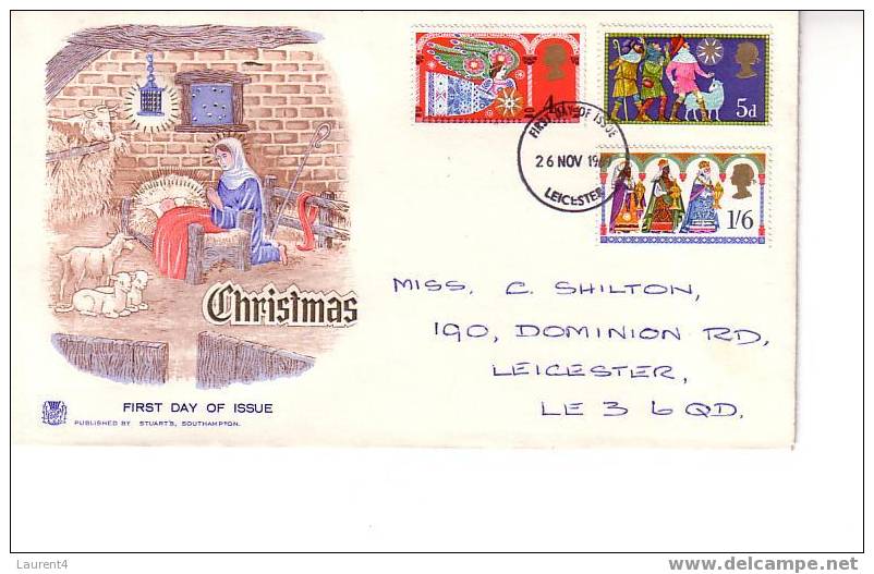 1 FDC English Christmas 1969 - 1 Envelope Premier Jour Noel 1969 - 1952-1971 Em. Prédécimales