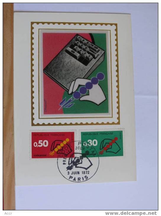 France FDC 1972 Code Postal - Código Postal