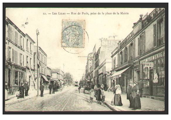 --- 93  - LES LILAS - RUE DE PARIS,PRISE DE LA PLACE DE LA MAIRIE --- - Les Lilas