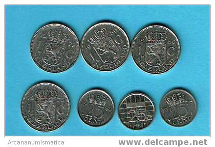 HOLANDA  LOTE DE 7 MONEDAS CIRCULADAS  DL-336 - Collections