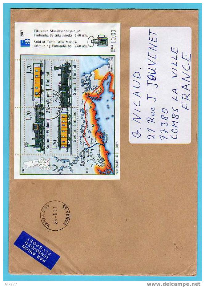 FINLANDE   Lettre Du 25/5/87 Avec  BF N°3 Y. Et T.     Cote: 18,00 Euros - Storia Postale