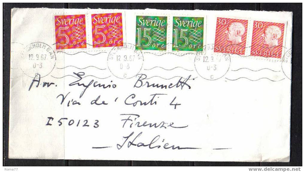 SPE1068 - SVEZIA , 3  Lettere Per Firenze - Storia Postale