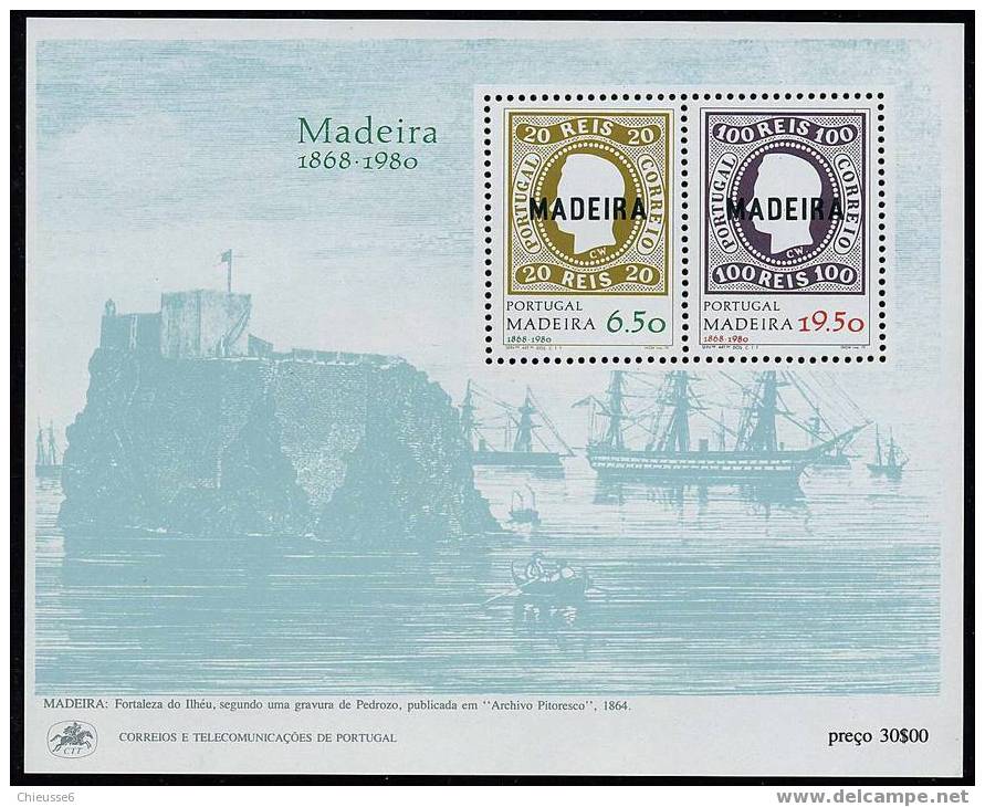 CL 45 B - Madère ** Bloc N° 1 - Evocation 1ère émission Timbres De Madère - Madeira